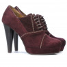Women stylish, elegant shoes 1091 burgundy antilopa