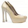Women stylish, elegant shoes 1212 patent beige