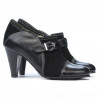 Pantofi eleganti dama 1210 negru antilopa combinat