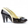 Women stylish, elegant shoes 1065 patent bordo+beige