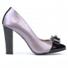 Pantofi eleganti dama 1226 lac mov+negru