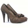 Women stylish, elegant shoes 1095-1 cappuccino antilopa