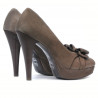 Women stylish, elegant shoes 1095-1 cappuccino antilopa