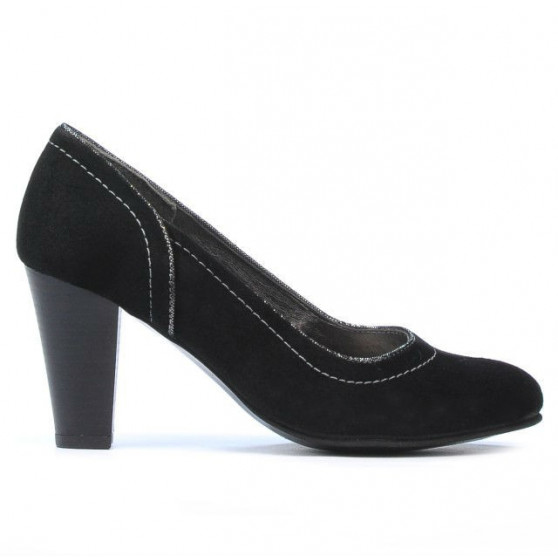 Women stylish, elegant shoes 1205 black antilopa