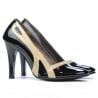 Pantofi eleganti dama 1208 lac negru+bej