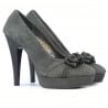 Women stylish, elegant shoes 1095-1 gray antilopa combined