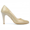 Women stylish, elegant shoes 1218 patent beige