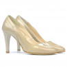 Women stylish, elegant shoes 1218 patent beige