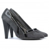 Women stylish, elegant shoes 1208 gray antilopa combined