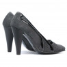 Women stylish, elegant shoes 1208 gray antilopa combined