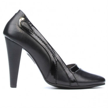 Women stylish, elegant shoes 1208 black+patent black