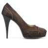 Women stylish, elegant shoes 1082 brown antilopa