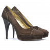 Women stylish, elegant shoes 1082 brown antilopa