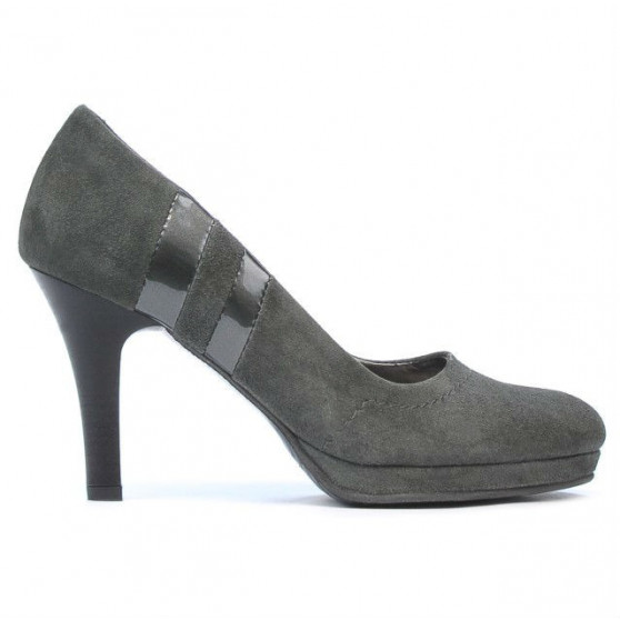 Women stylish, elegant shoes 1086 gray antilopa