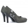 Women stylish, elegant shoes 1086 gray antilopa