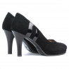 Women stylish, elegant shoes 1086 black antilopa+patent black