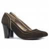 Women stylish, elegant shoes 1205 brown antilopa