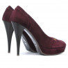 Women stylish, elegant shoes 1092 burgundy antilopa