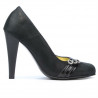 Women stylish, elegant shoes 1040 black satinat