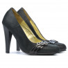 Women stylish, elegant shoes 1040 black satinat