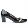 Women stylish, elegant shoes 1217 patent black+beige