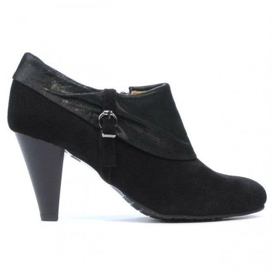 Women stylish, elegant shoes 1089 black antilopa combined