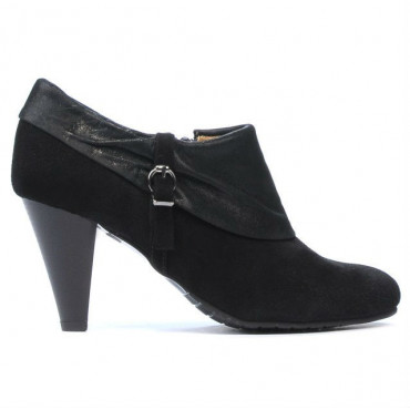 Women stylish, elegant shoes 1089 black antilopa combined