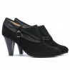 Pantofi eleganti dama 1089 negru antilopa combinat