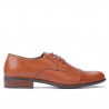 Men stylish, elegant shoes 838 brown cognac