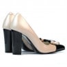Women stylish, elegant shoes 1262 patent beige+black