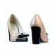 Pantofi eleganti dama 1262 lac bej+negru