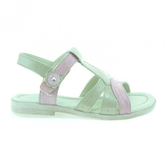 Small children sandals 18c patent beige+pink