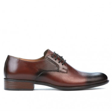 Men stylish, elegant shoes 837 a dark brown