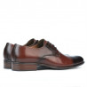 Men stylish, elegant shoes 837 a dark brown