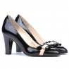 Women stylish, elegant shoes 1263 patent black+beige