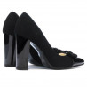 Women stylish, elegant shoes 1262 black antilopa combined