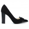 Women stylish, elegant shoes 1262 black antilopa combined
