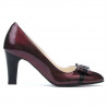 Women stylish, elegant shoes 1263 patent bordo+black