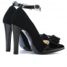 Women stylish, elegant shoes 1264 black antilopa+patent black