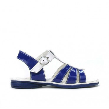 Small children sandals 53c patent blue+white
