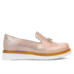 Pantofi casual dama 659 pudra combinat