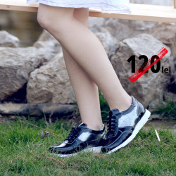 Women sport shoes 682 patent black combined