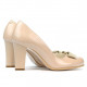 Women stylish, elegant shoes 1245 patent ivory combined
