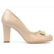 Women stylish, elegant shoes 1245 patent ivory combined