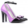 Women stylish, elegant shoes 1264 patent purple+black