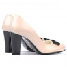 Women stylish, elegant shoes 1245 patent ivory+black