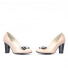 Pantofi eleganti dama 1245 lac ivoriu+negru