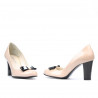 Women stylish, elegant shoes 1245 patent ivory+black
