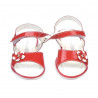 Small children sandals 55c patent red coral