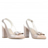 Women sandals 1267 patent ivory combined